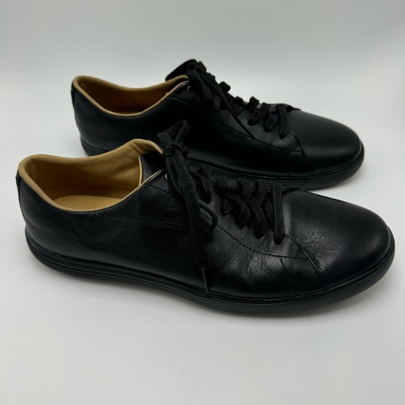 Cole Haan Black Leather Grand Os Cross Court Lace-up Sneakers Men’s Size 10 Wide - Picture 3 of 9
